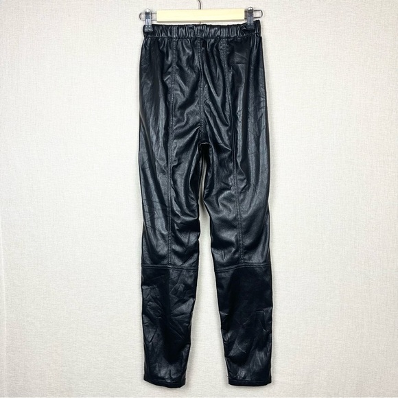 Jonathan Simkhai Faux Leather Black Stretch Cropped Rylee Leggings Pants Small - Picture 6 of 7